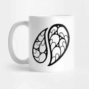 Two Tree Leaves Doodle Art Mug